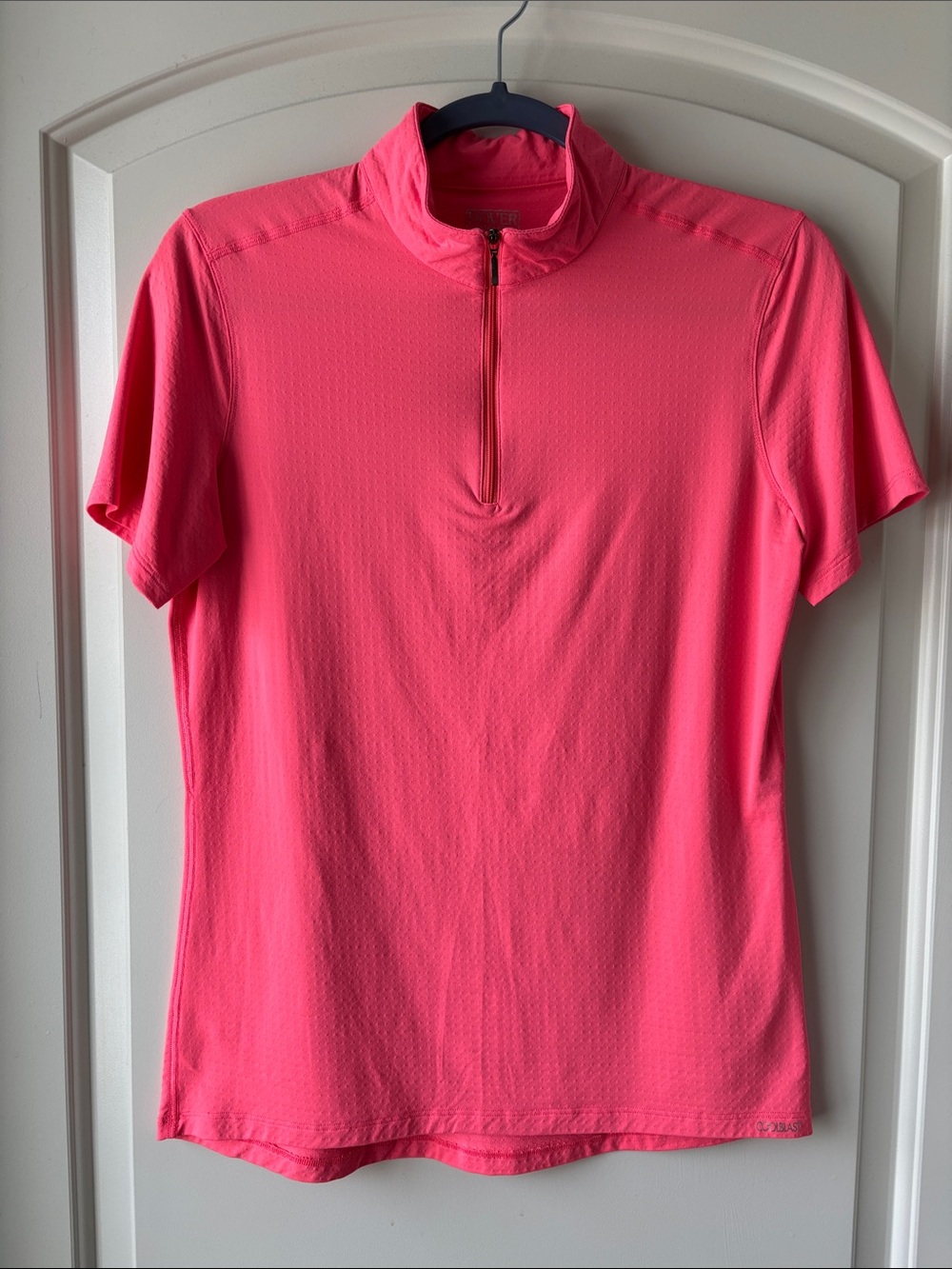 Dover Saddlery Coolblast 100 Ladies’ Short Sleeve Sunshirt- M- Coral/Hot Pink